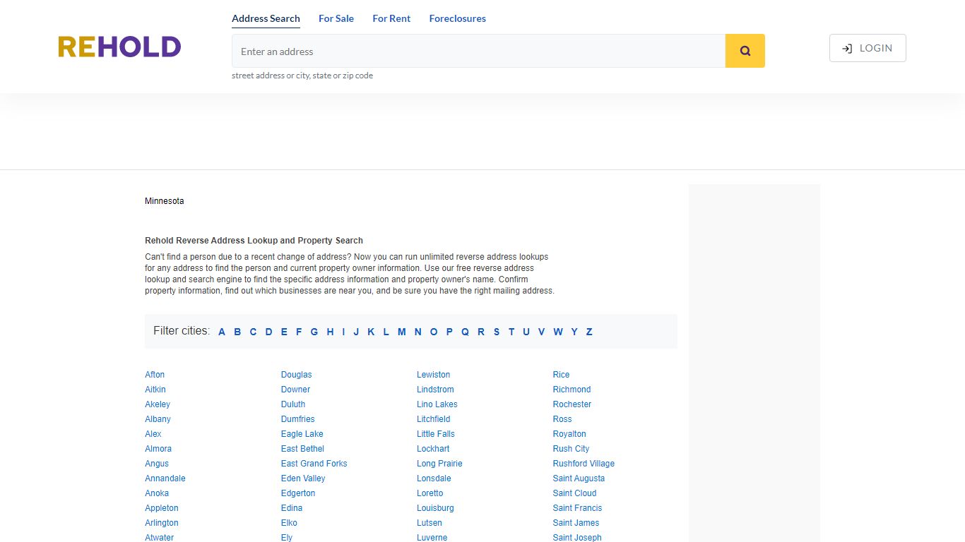 Address Directory - Minnesota - Rehold